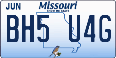 MO license plate BH5U4G