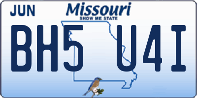 MO license plate BH5U4I