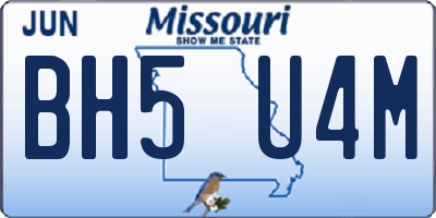 MO license plate BH5U4M