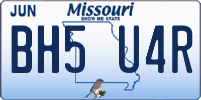 MO license plate BH5U4R