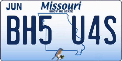 MO license plate BH5U4S