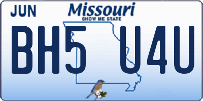 MO license plate BH5U4U