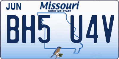MO license plate BH5U4V