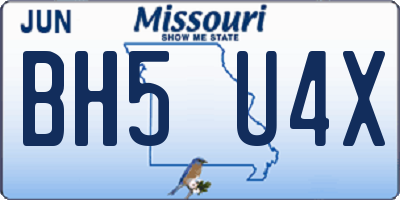 MO license plate BH5U4X