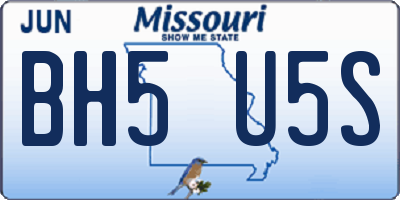 MO license plate BH5U5S