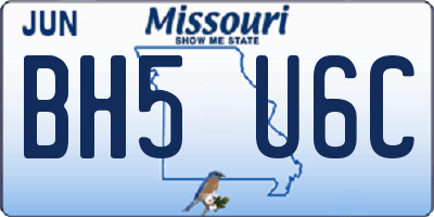 MO license plate BH5U6C
