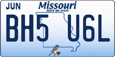 MO license plate BH5U6L
