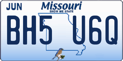 MO license plate BH5U6Q