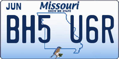 MO license plate BH5U6R