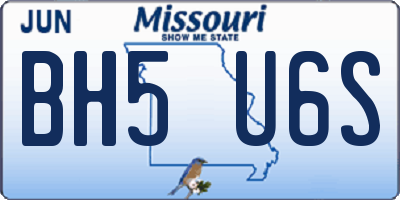 MO license plate BH5U6S