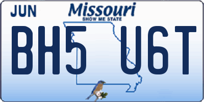 MO license plate BH5U6T