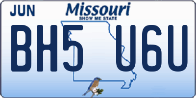 MO license plate BH5U6U