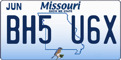 MO license plate BH5U6X