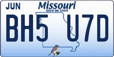 MO license plate BH5U7D