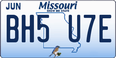 MO license plate BH5U7E