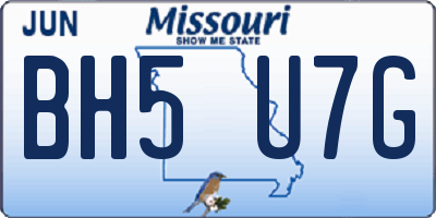 MO license plate BH5U7G