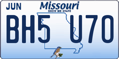 MO license plate BH5U7O