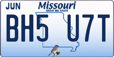 MO license plate BH5U7T