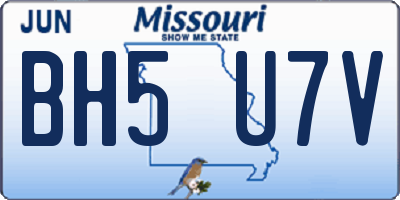 MO license plate BH5U7V