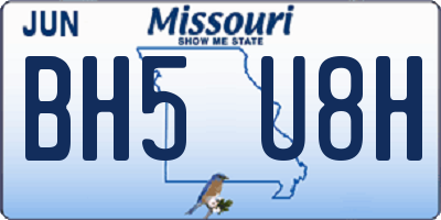 MO license plate BH5U8H