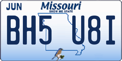 MO license plate BH5U8I