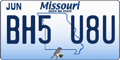 MO license plate BH5U8U