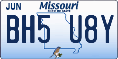 MO license plate BH5U8Y