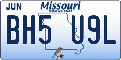 MO license plate BH5U9L