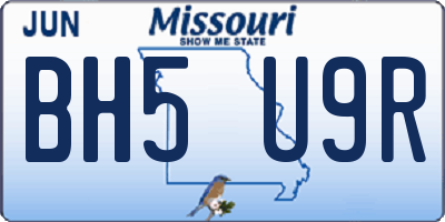 MO license plate BH5U9R