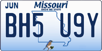 MO license plate BH5U9Y