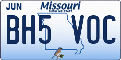 MO license plate BH5V0C