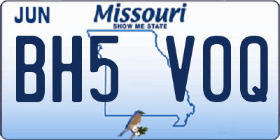 MO license plate BH5V0Q