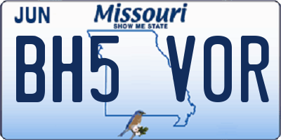 MO license plate BH5V0R