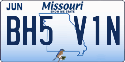 MO license plate BH5V1N