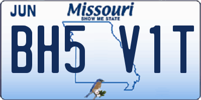 MO license plate BH5V1T