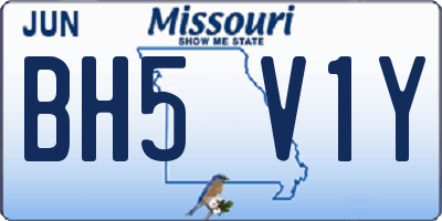MO license plate BH5V1Y