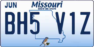 MO license plate BH5V1Z