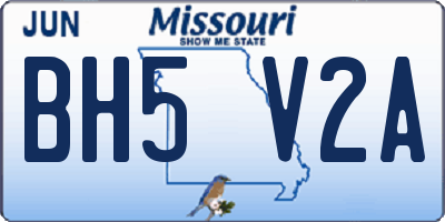 MO license plate BH5V2A