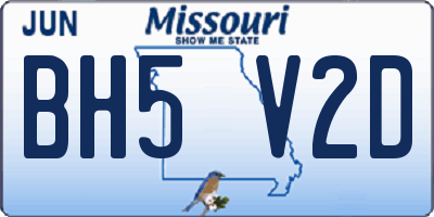 MO license plate BH5V2D