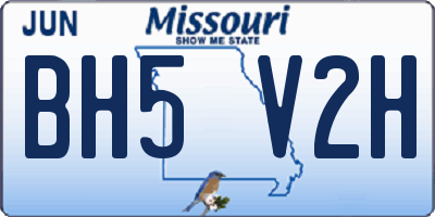 MO license plate BH5V2H