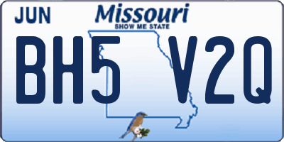 MO license plate BH5V2Q