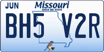 MO license plate BH5V2R