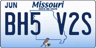 MO license plate BH5V2S