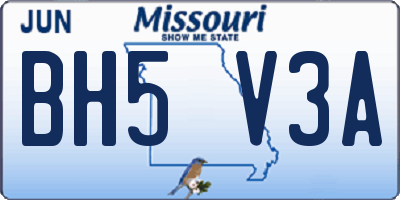 MO license plate BH5V3A
