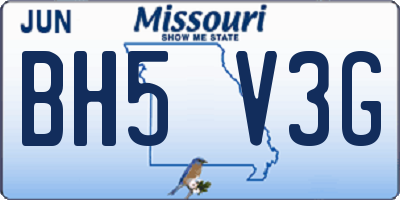 MO license plate BH5V3G