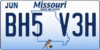 MO license plate BH5V3H