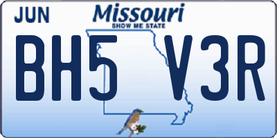 MO license plate BH5V3R
