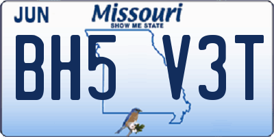 MO license plate BH5V3T