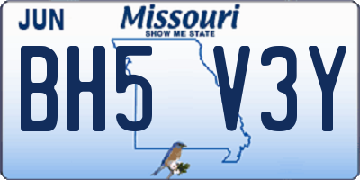 MO license plate BH5V3Y