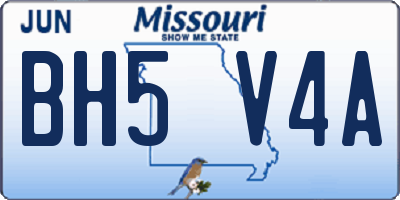 MO license plate BH5V4A